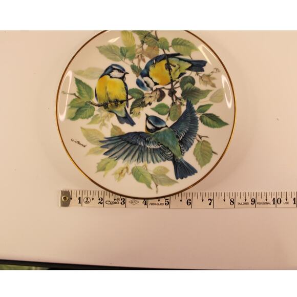 VTG 1985 Bradford Exchange Ursula Band Blue Titmouse Plate World Wildlife Fund - Picture 7 of 10